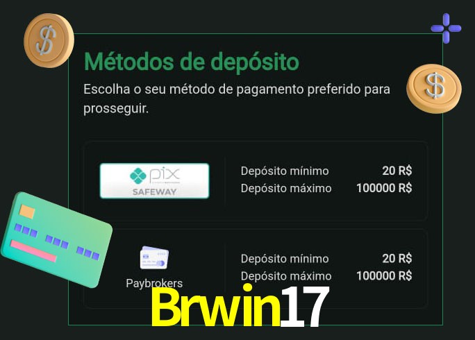 O cassino Brwin17 oferece uma grande variedade de métodos de pagamento